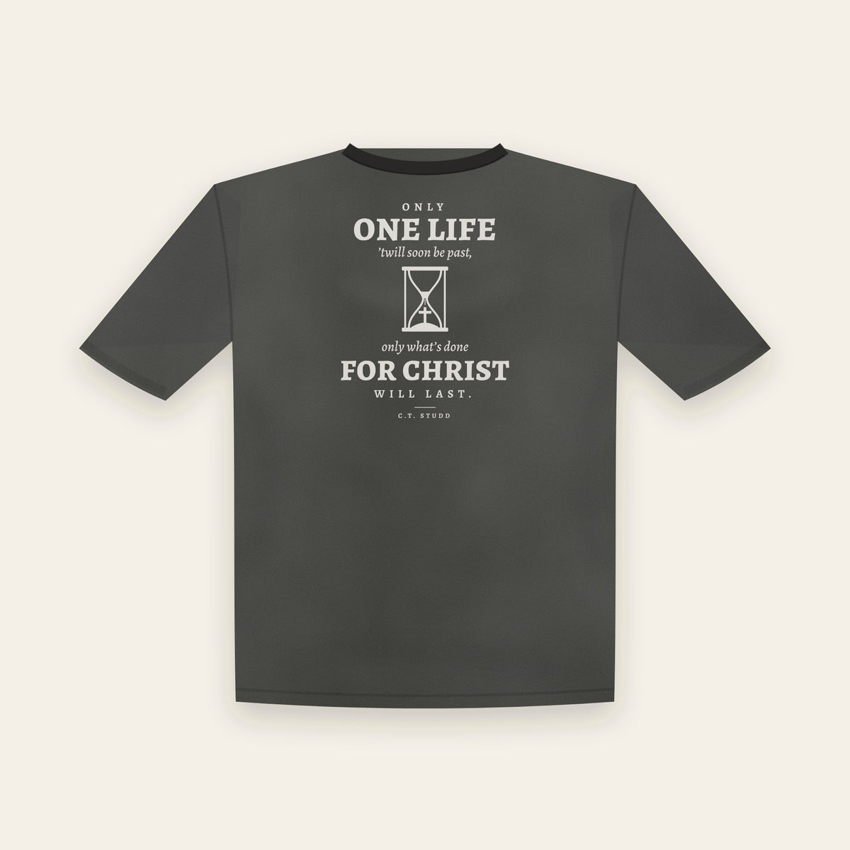 Only One Life tee in Black, back view