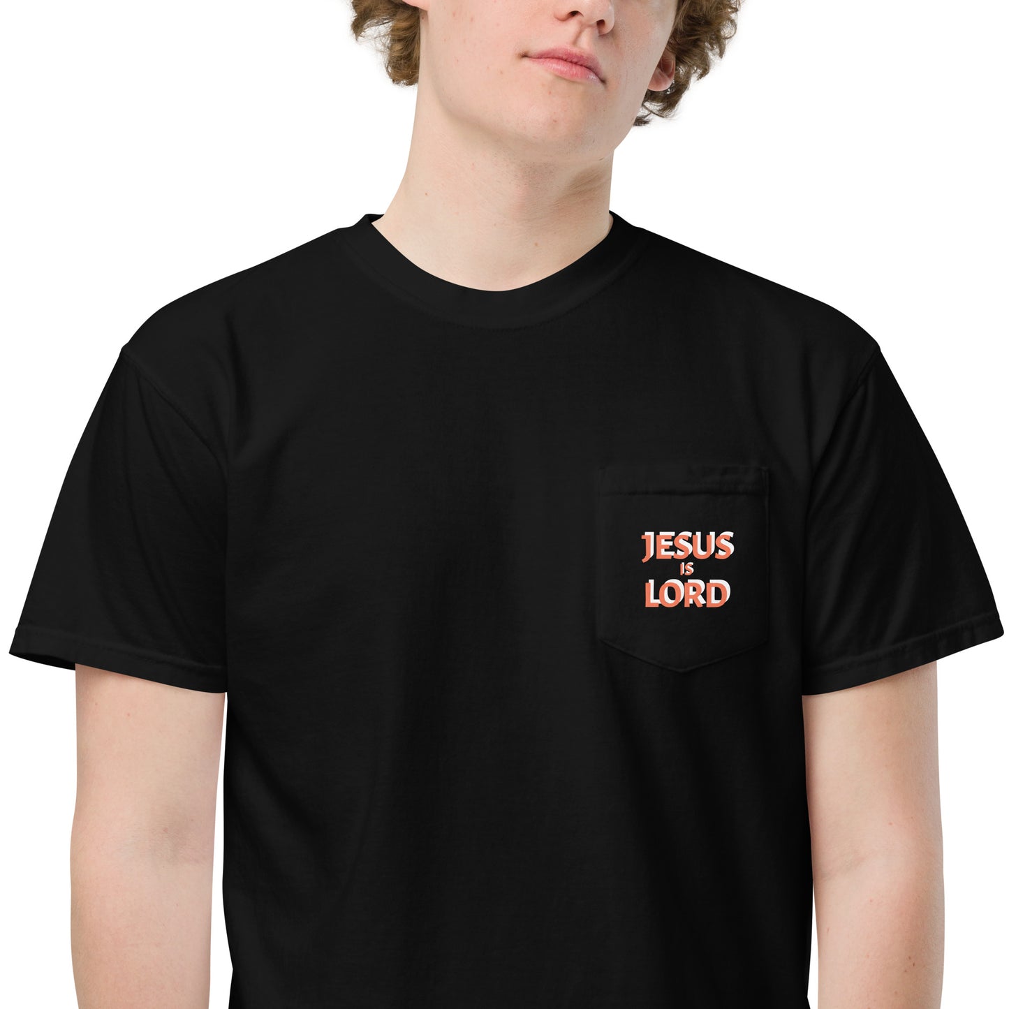 Jesus Is Lord garment-dyed pocket t-shirt