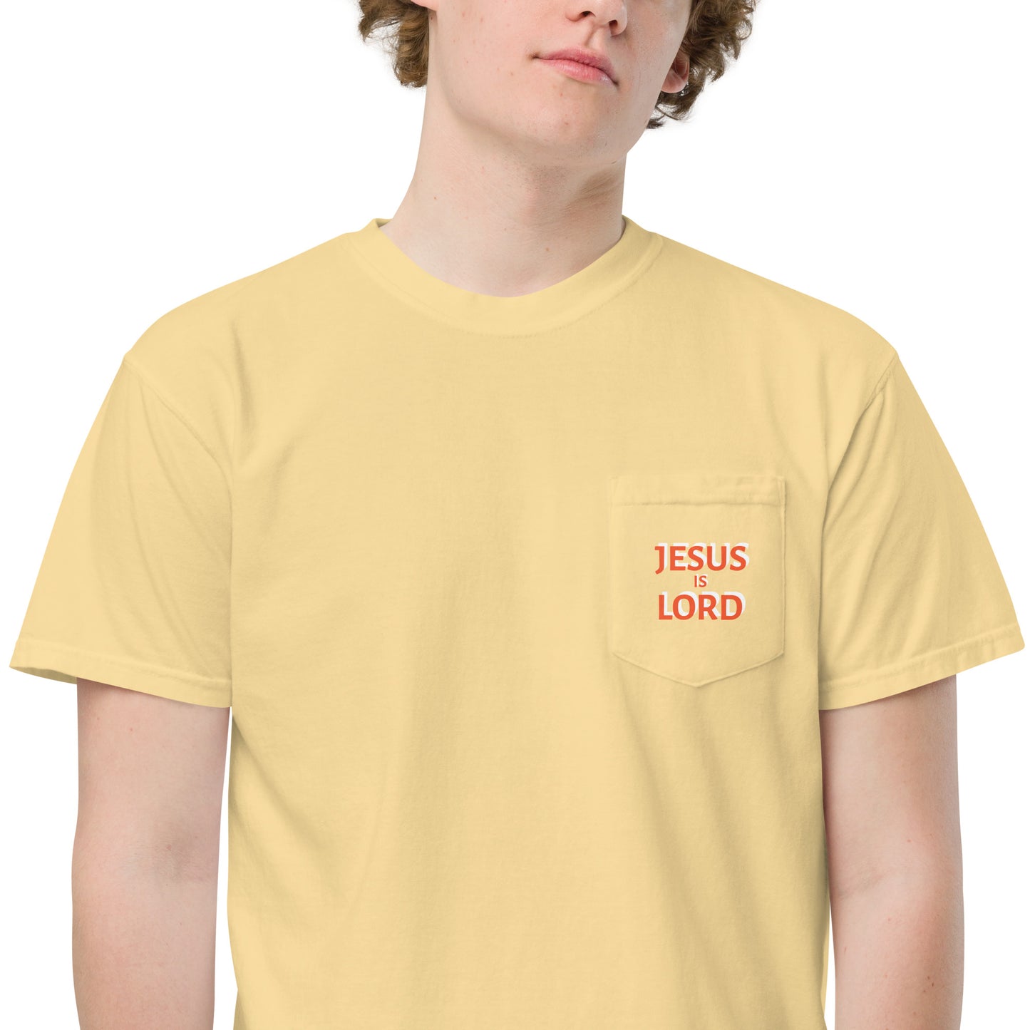 Jesus Is Lord garment-dyed pocket t-shirt