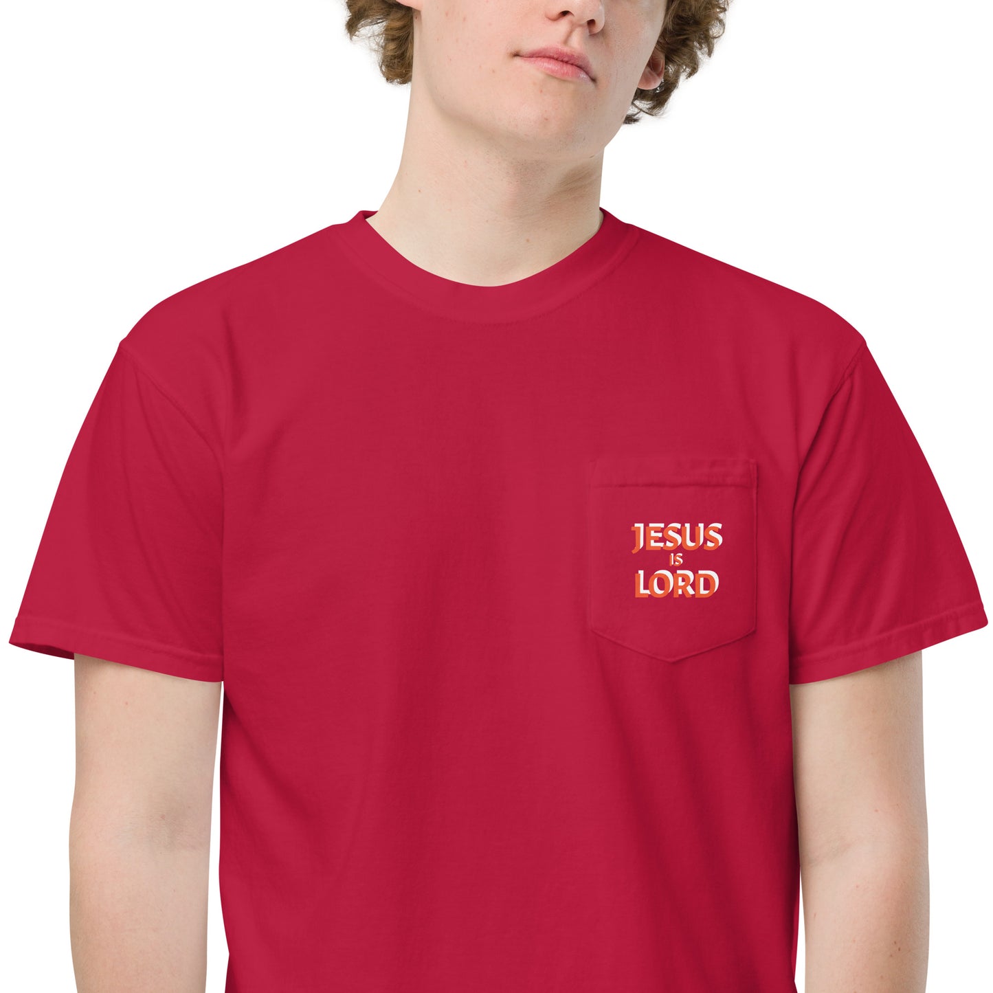 Jesus Is Lord garment-dyed pocket t-shirt