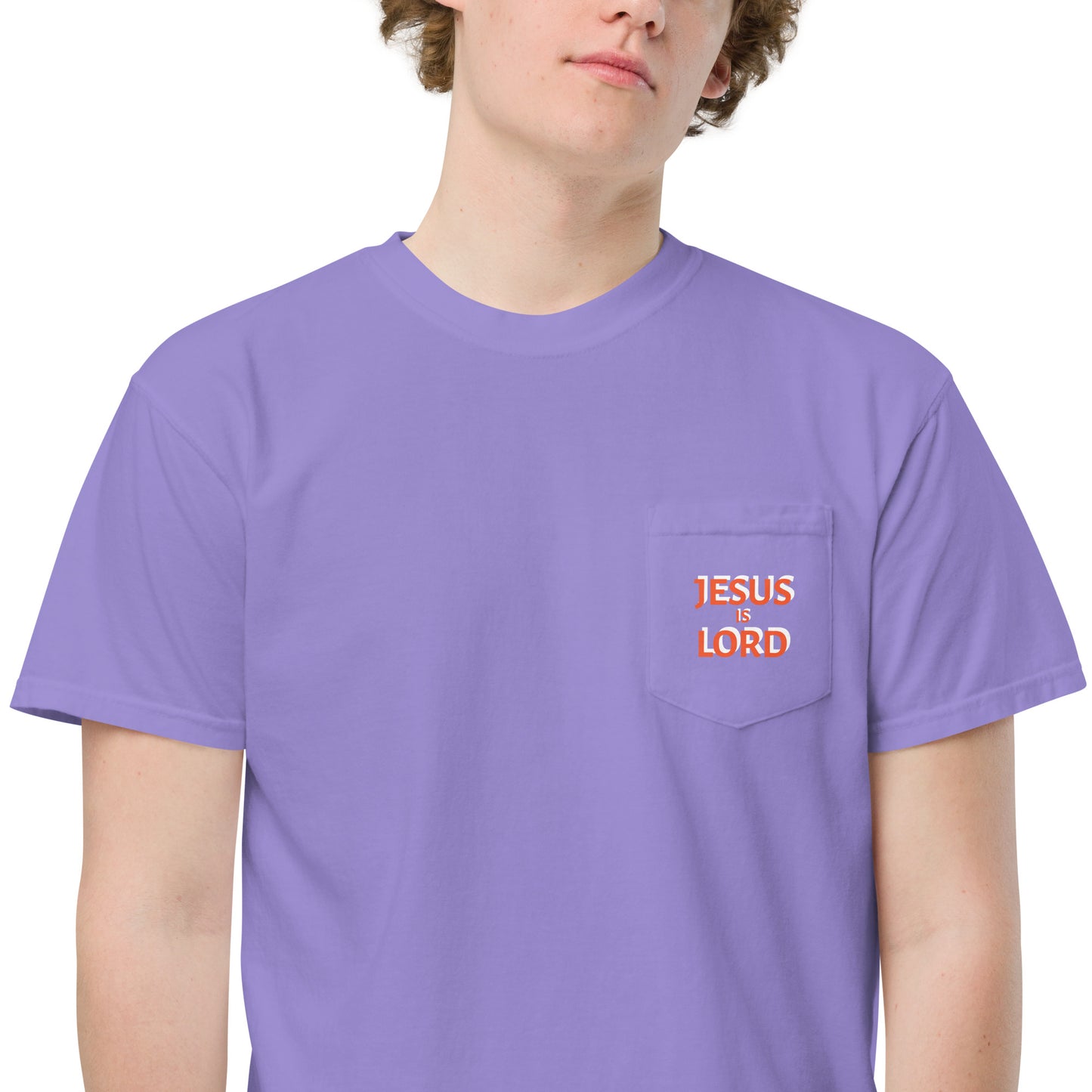 Jesus Is Lord garment-dyed pocket t-shirt