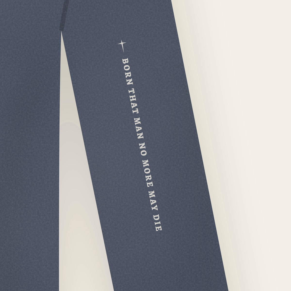Left sleeve detail — Born that man no more may die, from Charles Wesley's Hark the Herald Angels Sing