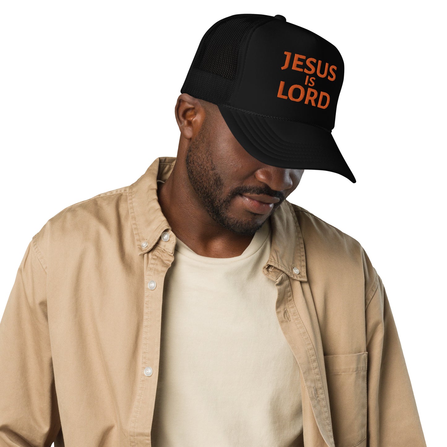 Jesus Is Lord - Embroidered foam trucker hat