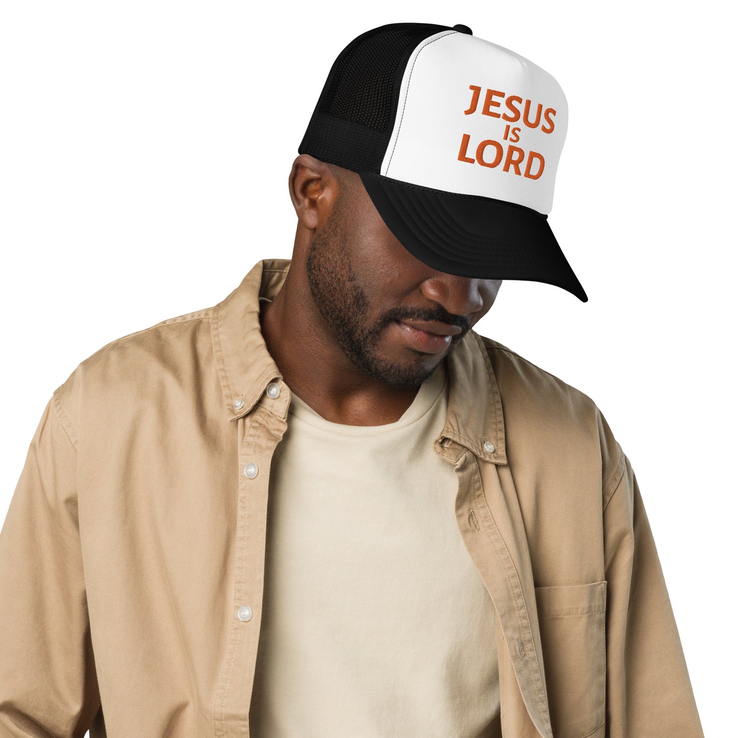 Jesus Is Lord - Embroidered foam trucker hat