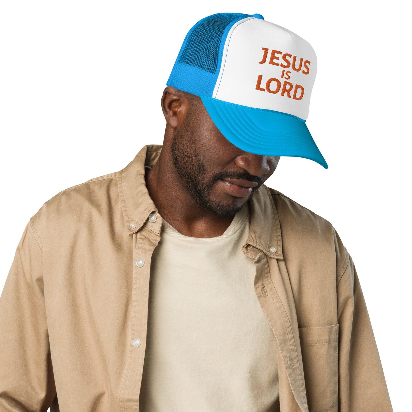 Jesus Is Lord - Embroidered foam trucker hat