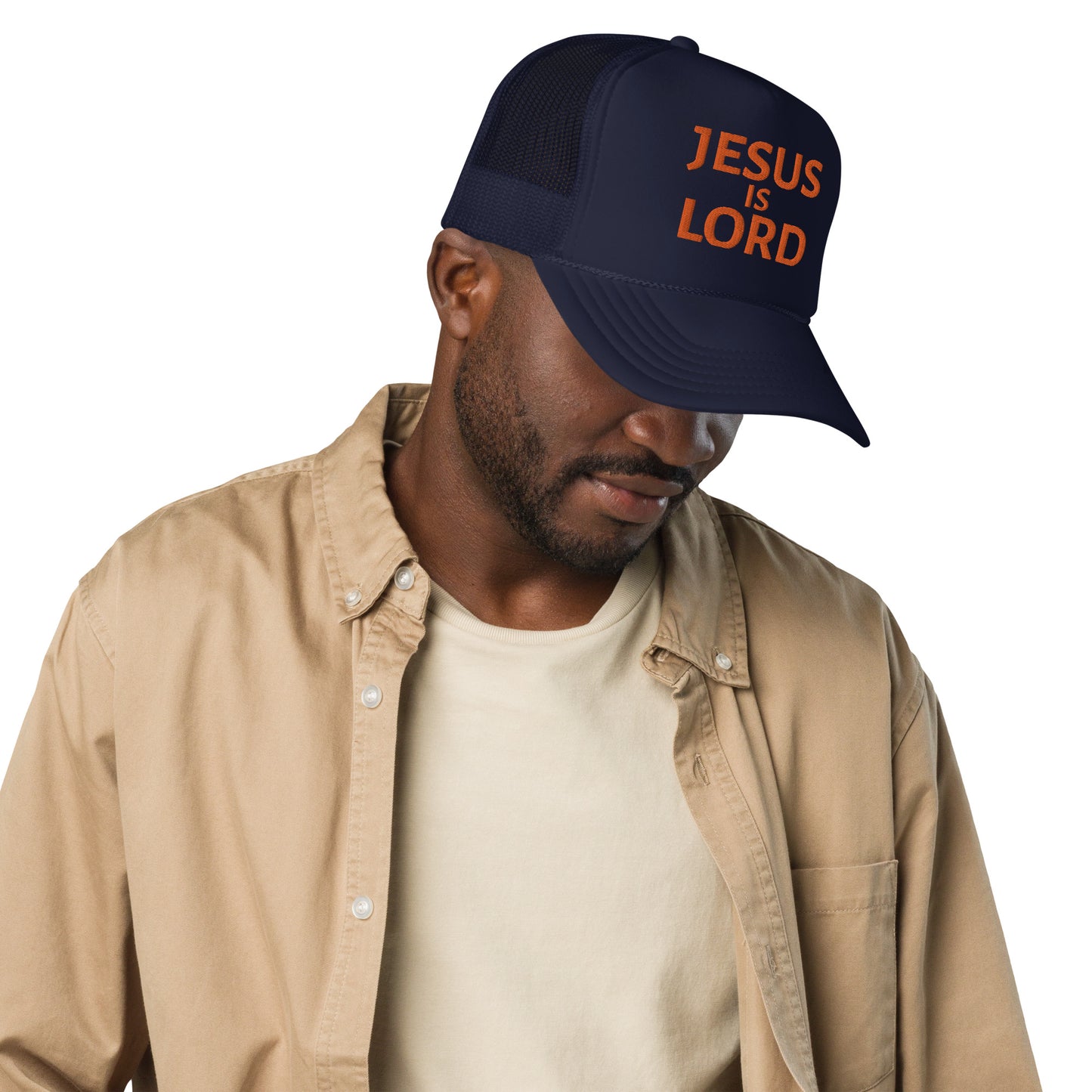 Jesus Is Lord - Embroidered foam trucker hat