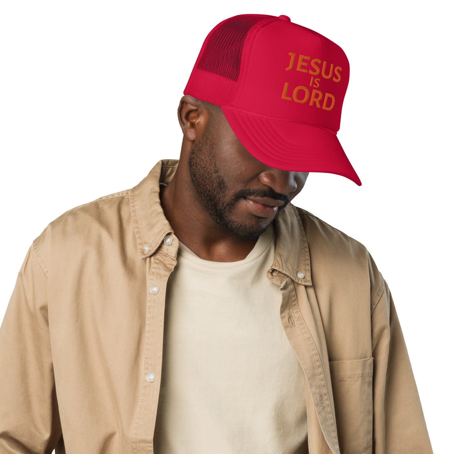 Jesus Is Lord - Embroidered foam trucker hat