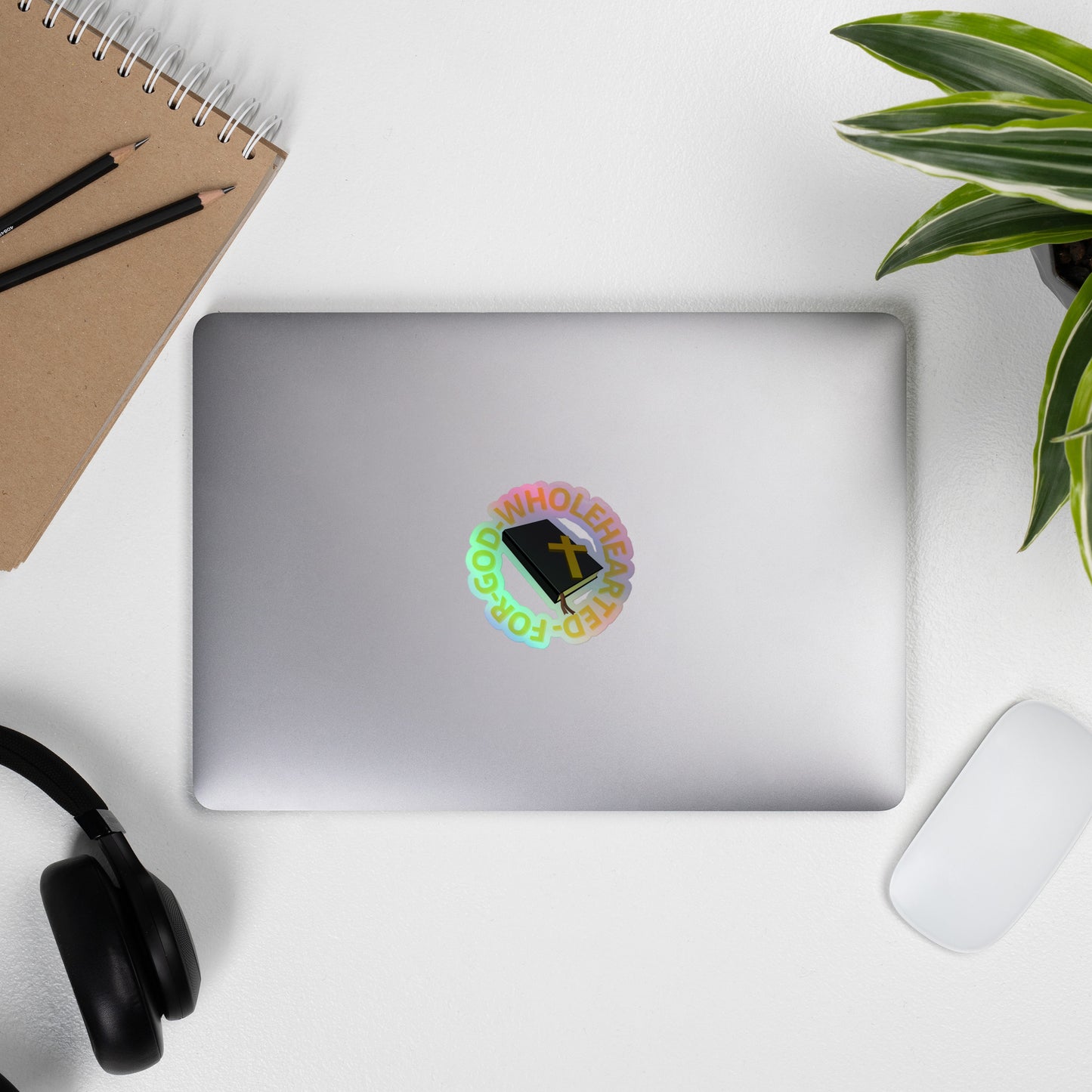 Wholehearted for God Holographic stickers