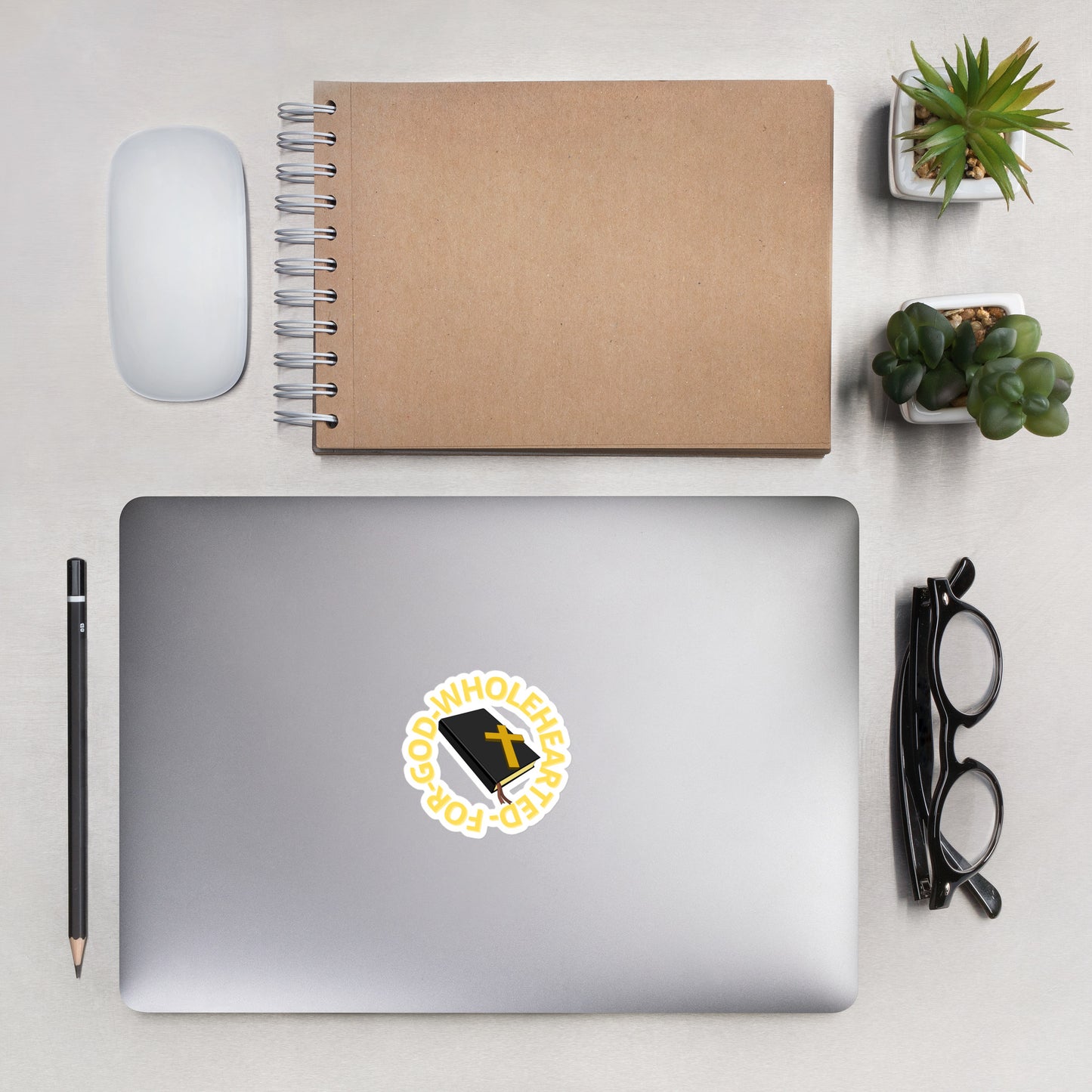 Wholehearted for God Bubble free stickers
