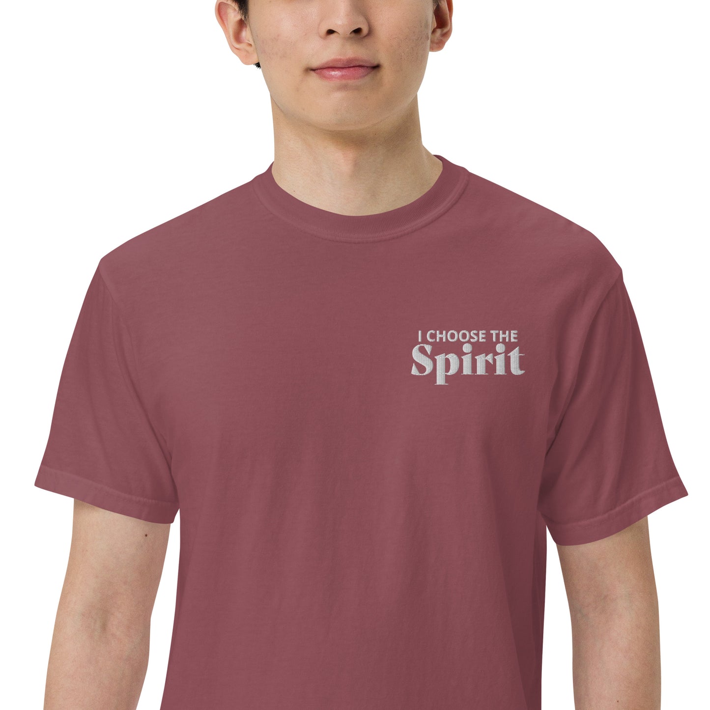 Choose the Spirit -  embroidered garment-dyed heavyweight t-shirt