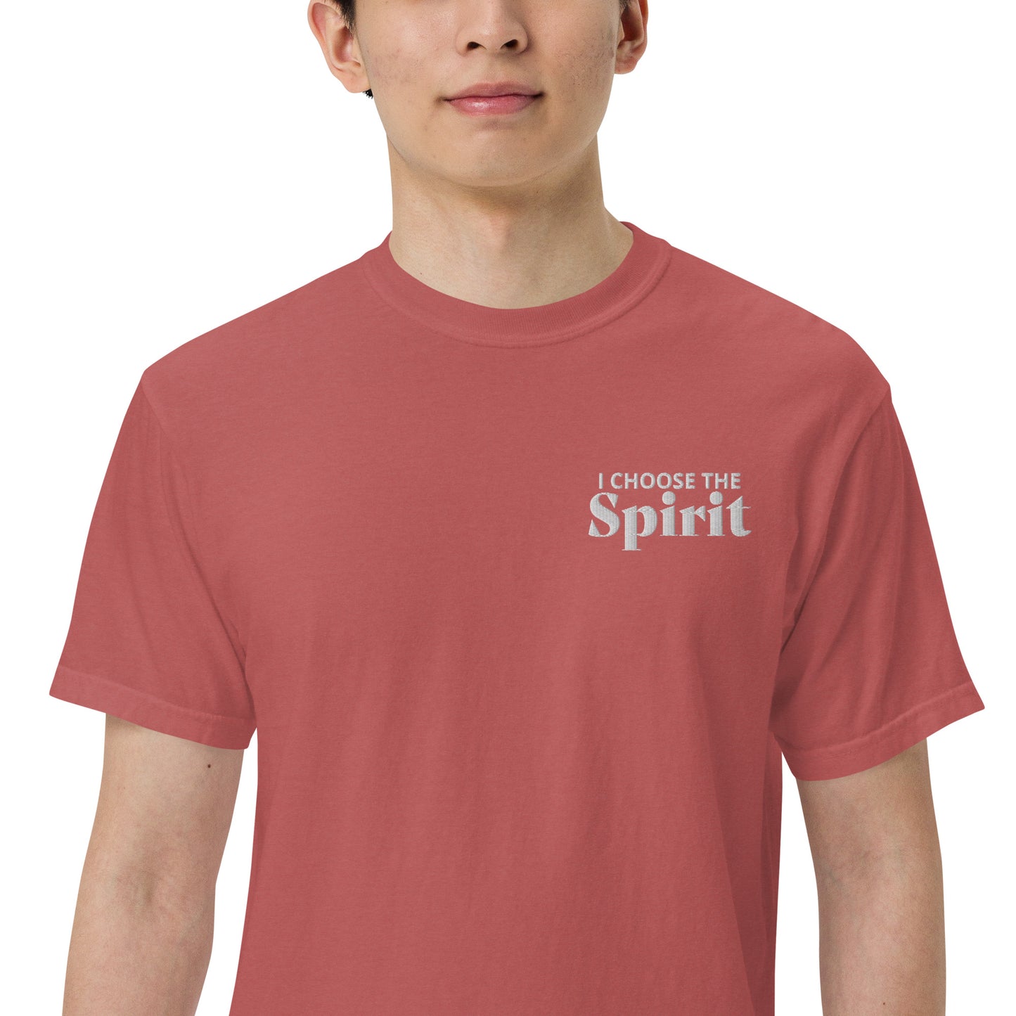 Choose the Spirit -  embroidered garment-dyed heavyweight t-shirt