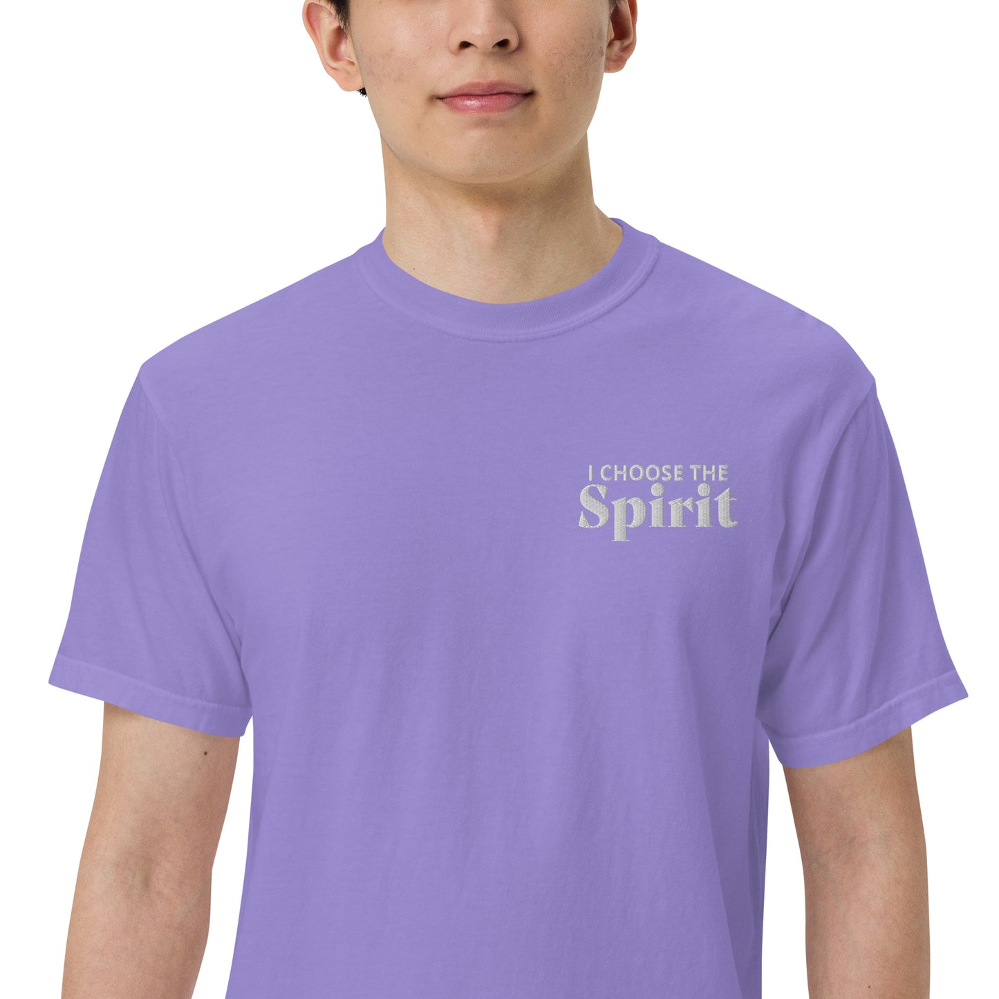 Choose the Spirit -  embroidered garment-dyed heavyweight t-shirt