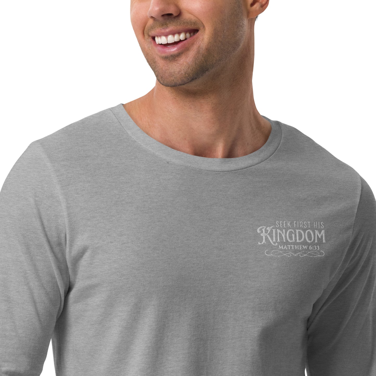 Seek First His Kingdom - Embroidered Long Sleeve Tee