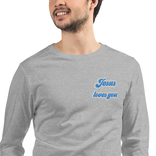 Jesus Loves You - Embroidered Long Sleeve Tee