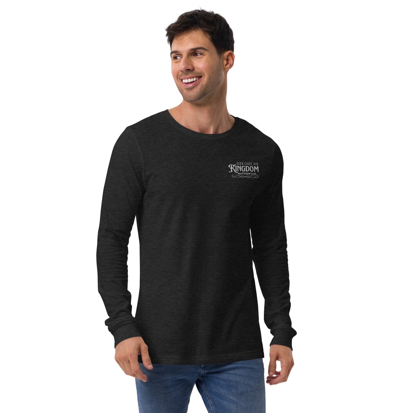 Seek First His Kingdom - Embroidered Long Sleeve Tee