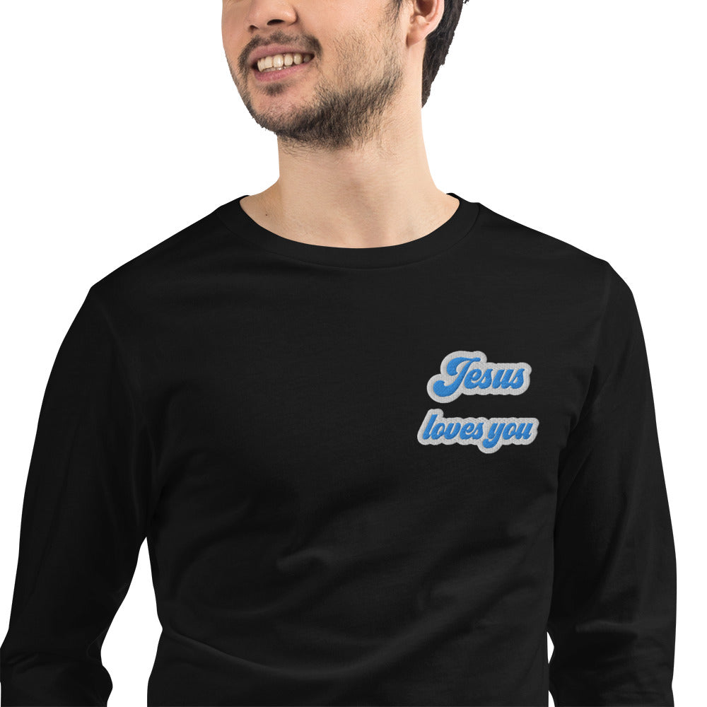 Jesus Loves You - Embroidered Long Sleeve Tee