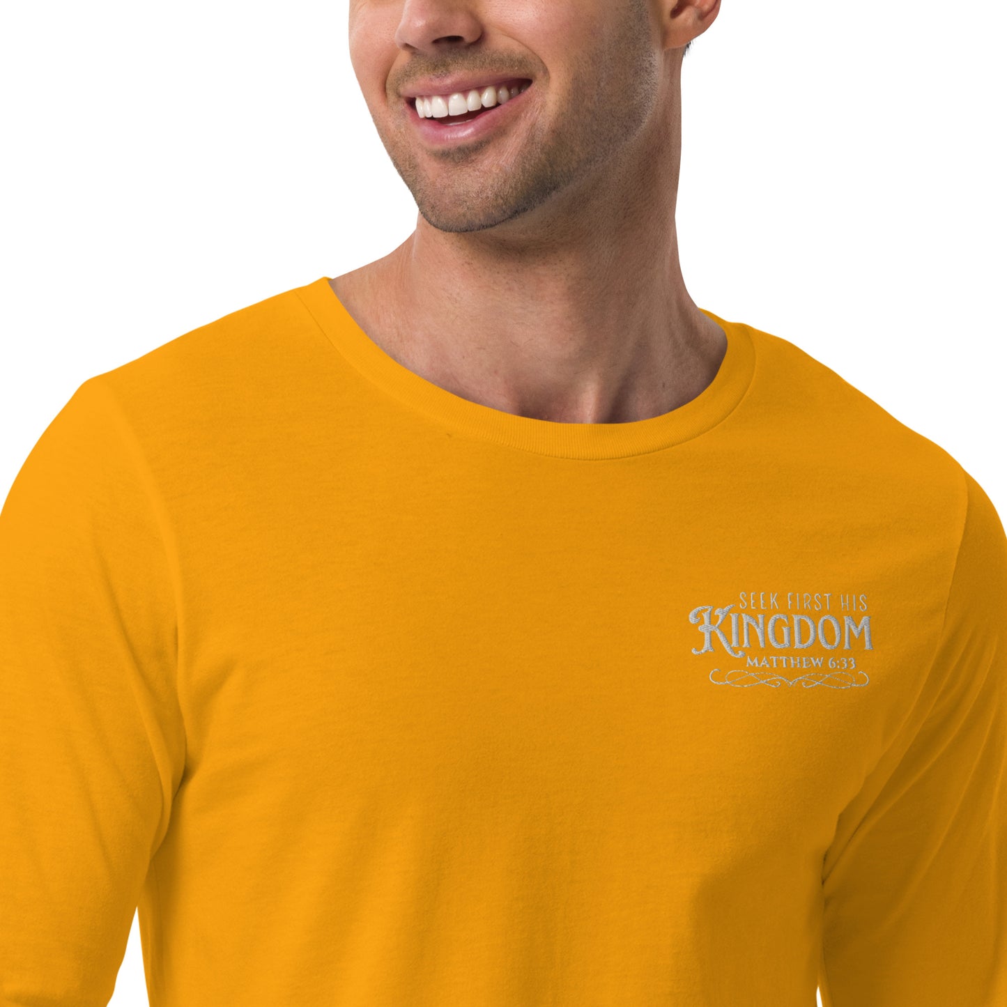 Seek First His Kingdom - Embroidered Long Sleeve Tee