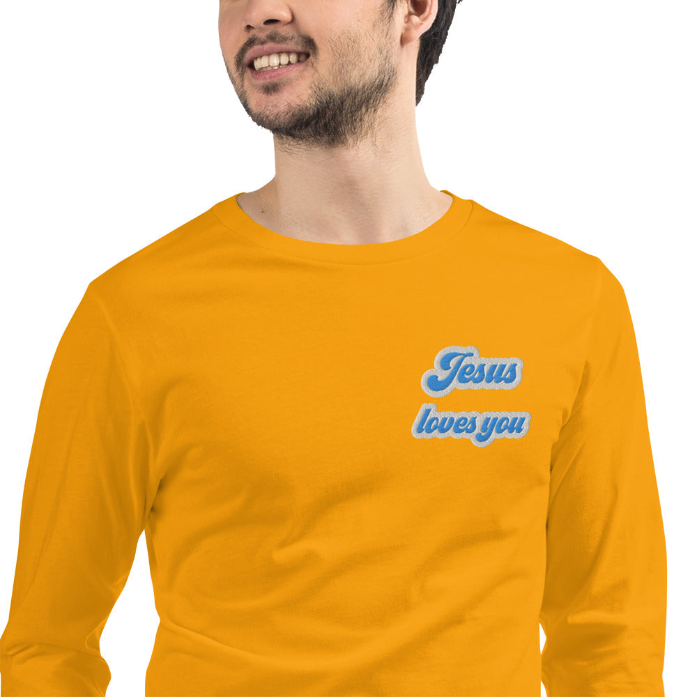 Jesus Loves You - Embroidered Long Sleeve Tee