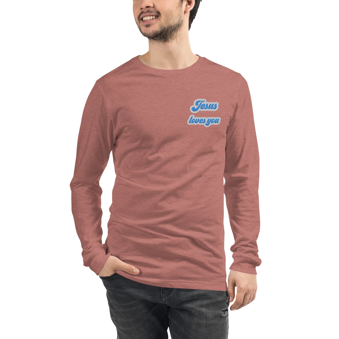 Jesus Loves You - Embroidered Long Sleeve Tee