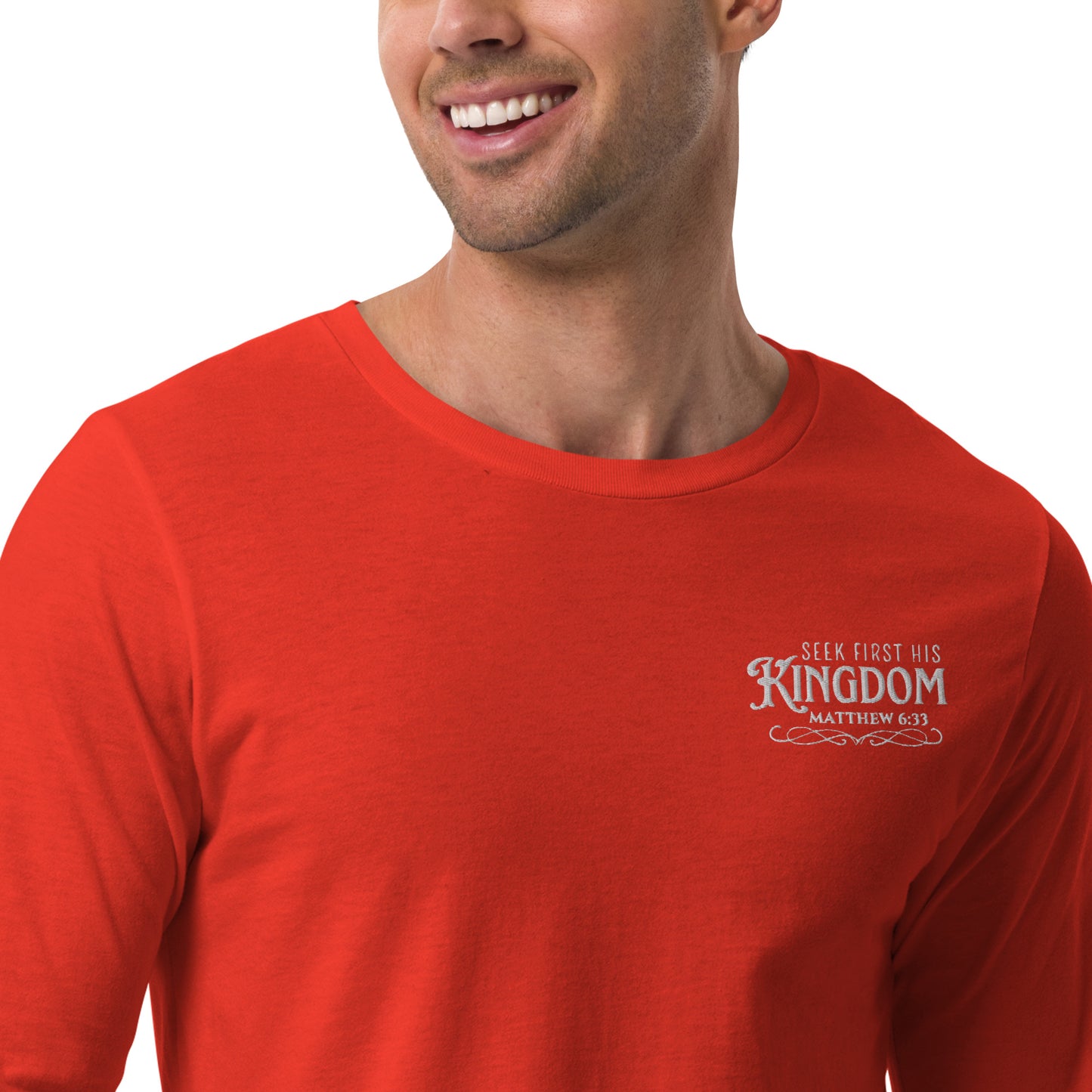 Seek First His Kingdom - Embroidered Long Sleeve Tee