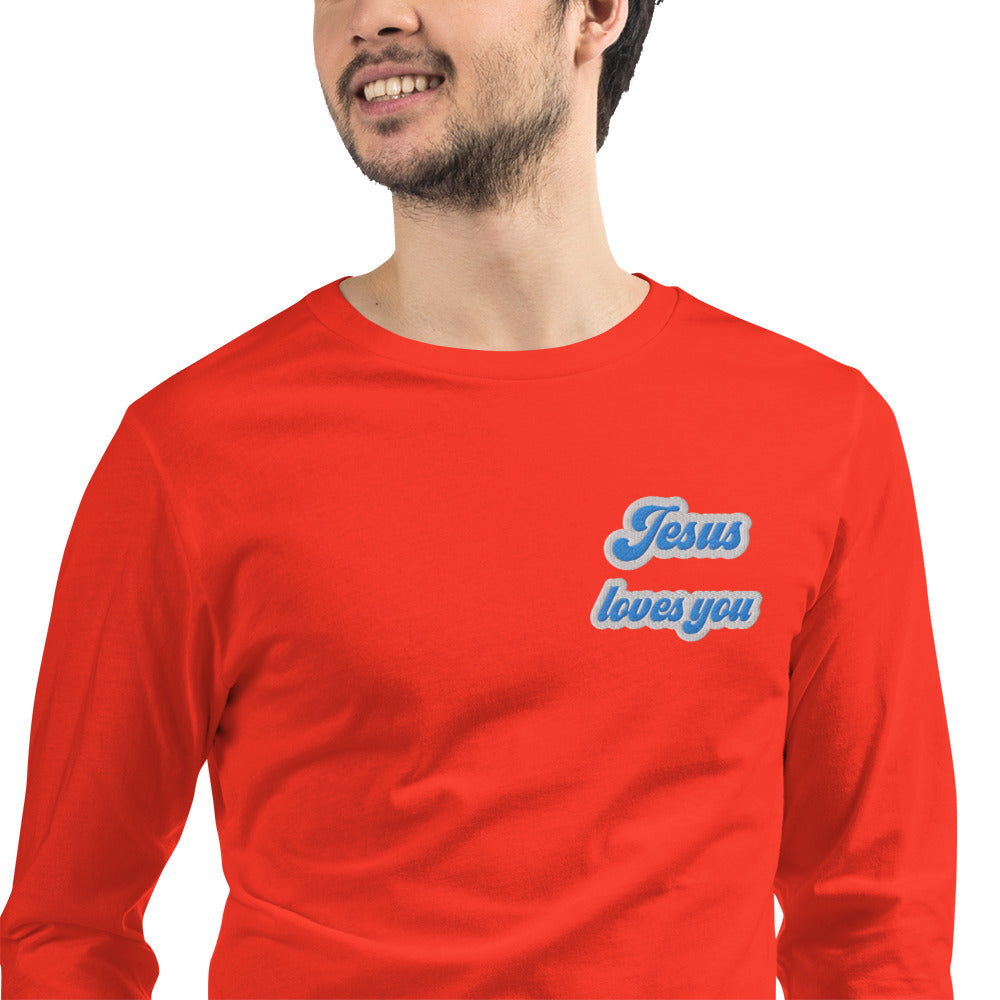 Jesus Loves You - Embroidered Long Sleeve Tee