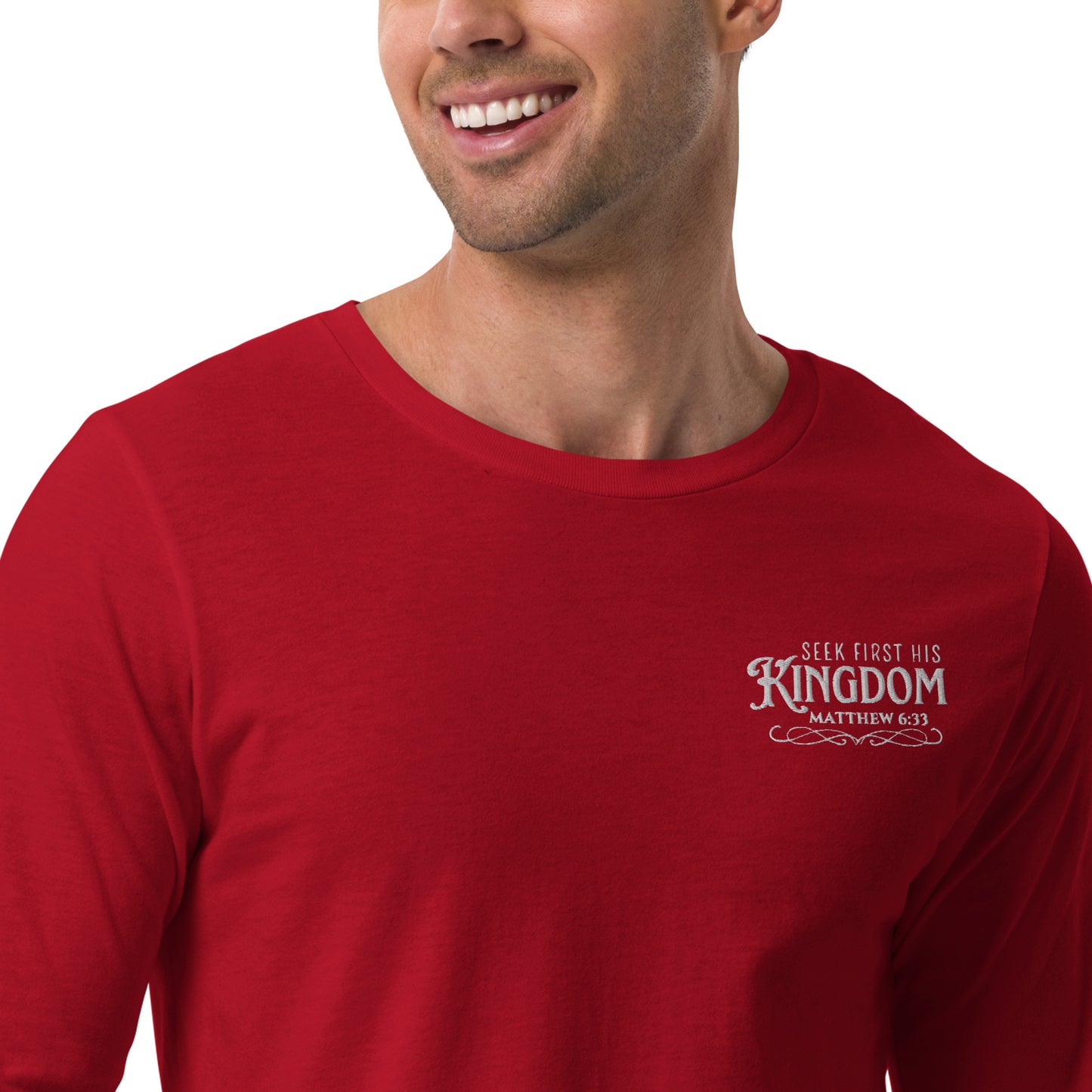 Seek First His Kingdom - Embroidered Long Sleeve Tee