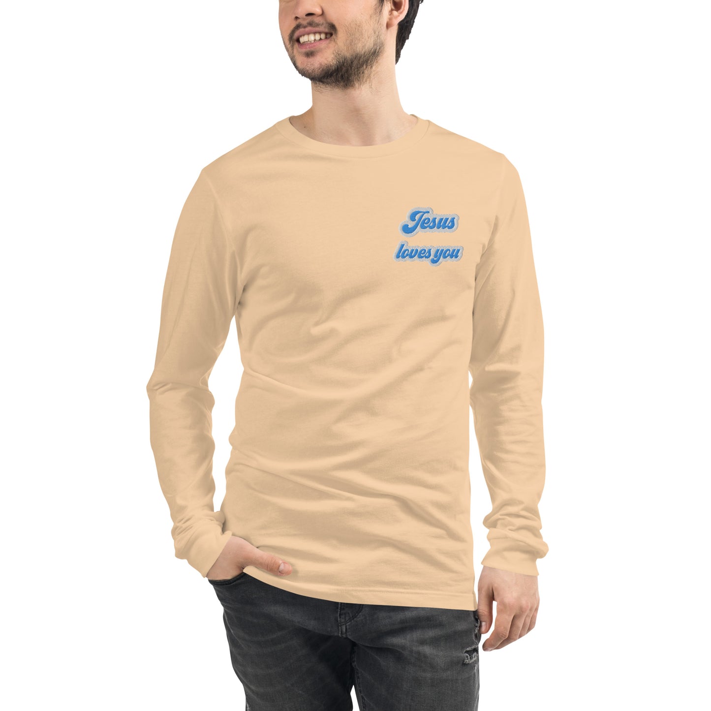 Jesus Loves You - Embroidered Long Sleeve Tee