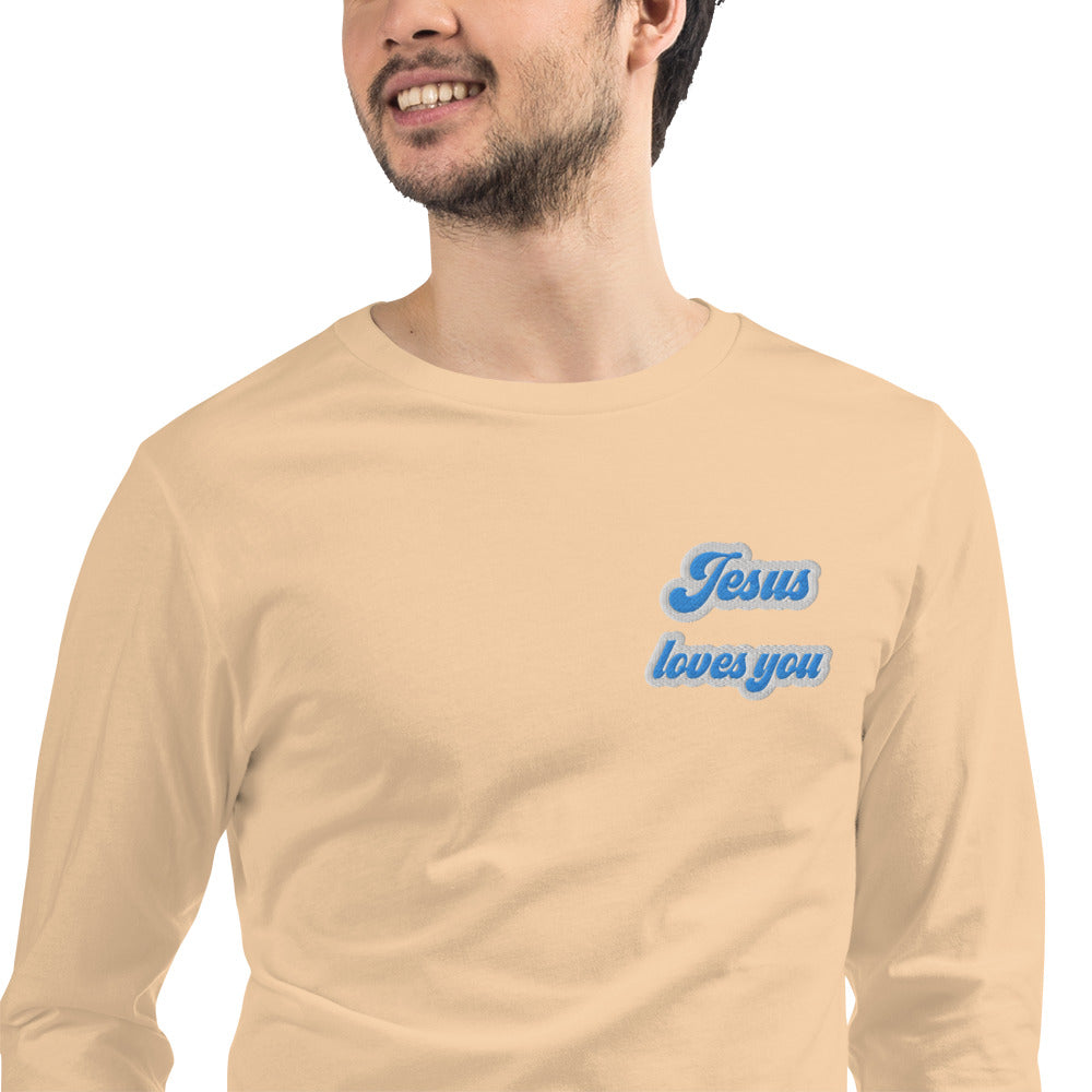 Jesus Loves You - Embroidered Long Sleeve Tee