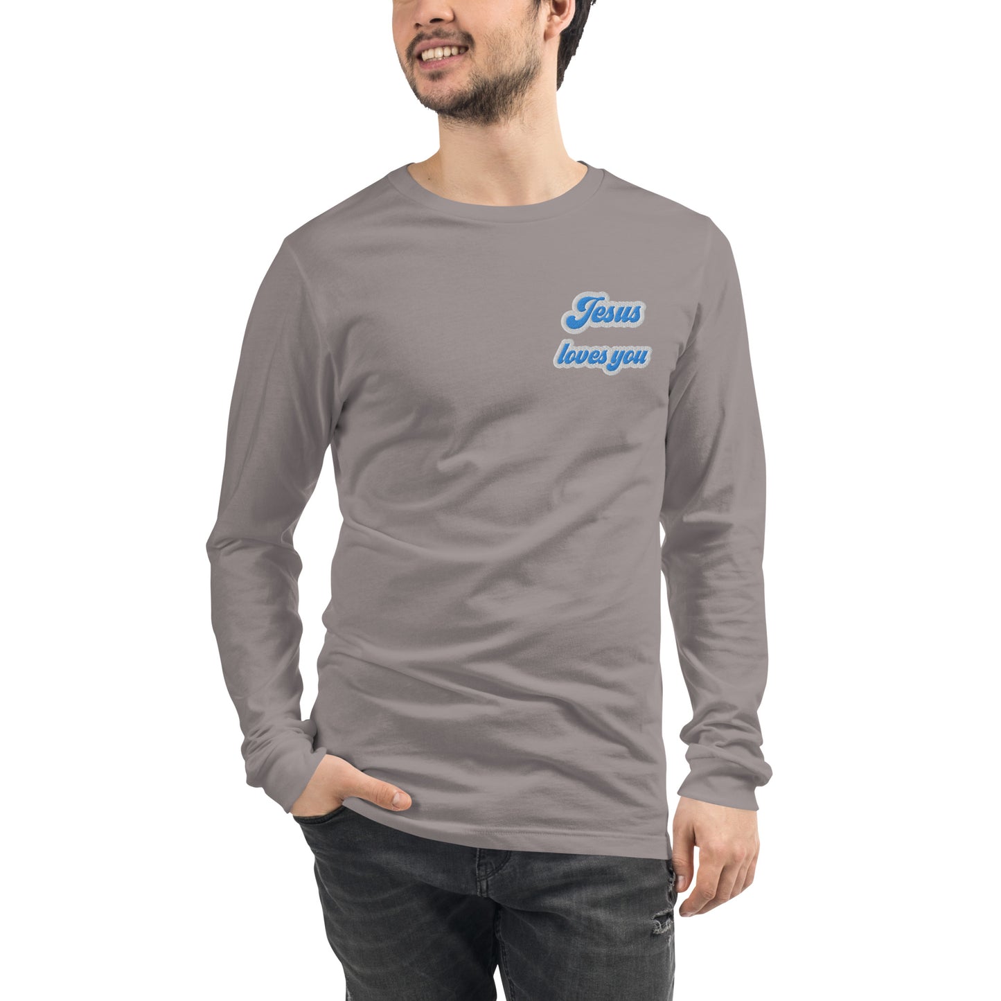 Jesus Loves You - Embroidered Long Sleeve Tee