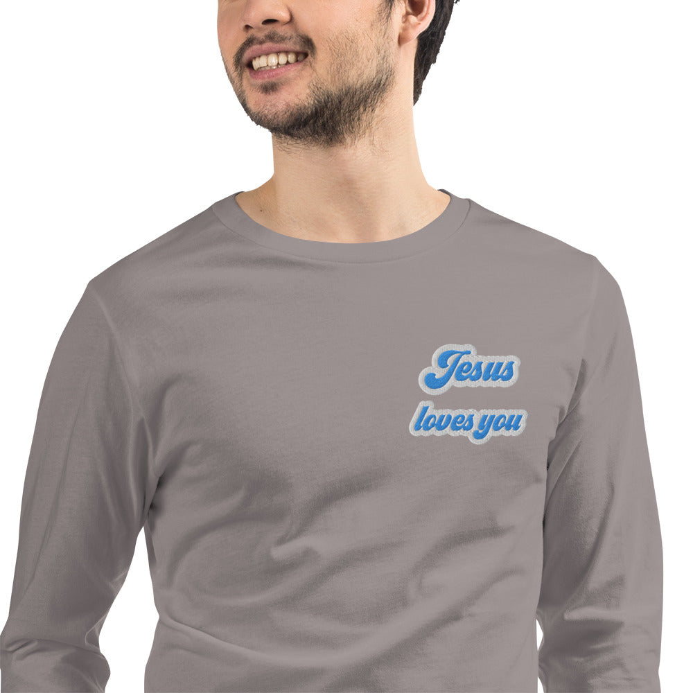 Jesus Loves You - Embroidered Long Sleeve Tee