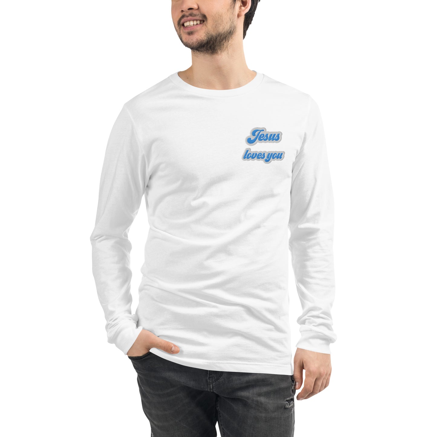 Jesus Loves You - Embroidered Long Sleeve Tee