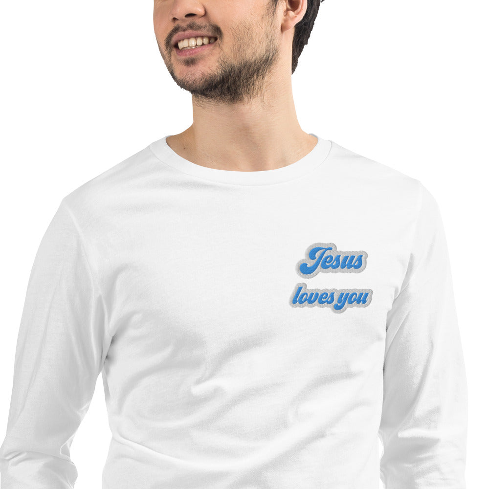 Jesus Loves You - Embroidered Long Sleeve Tee