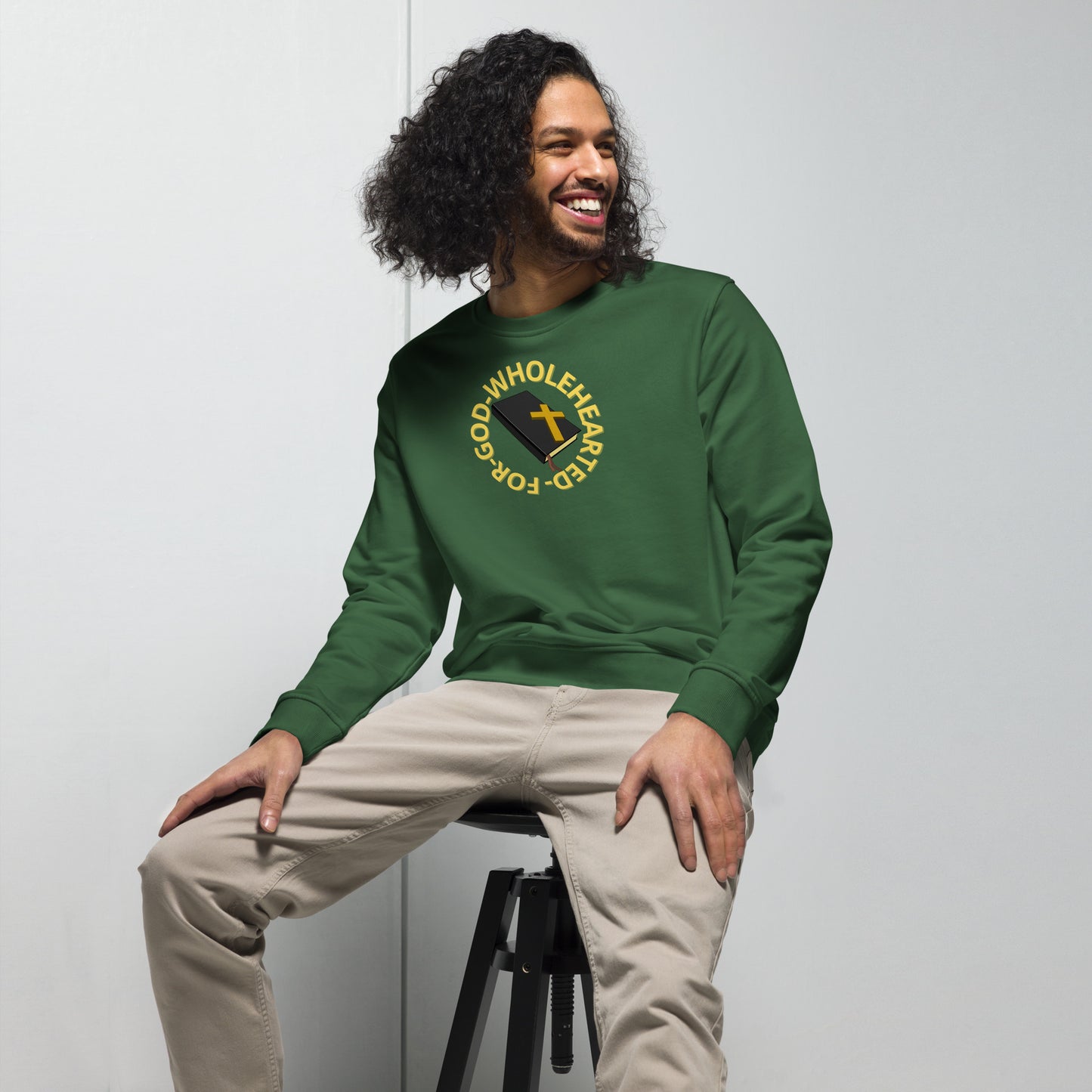 Wholehearted for God men's sweatshirt