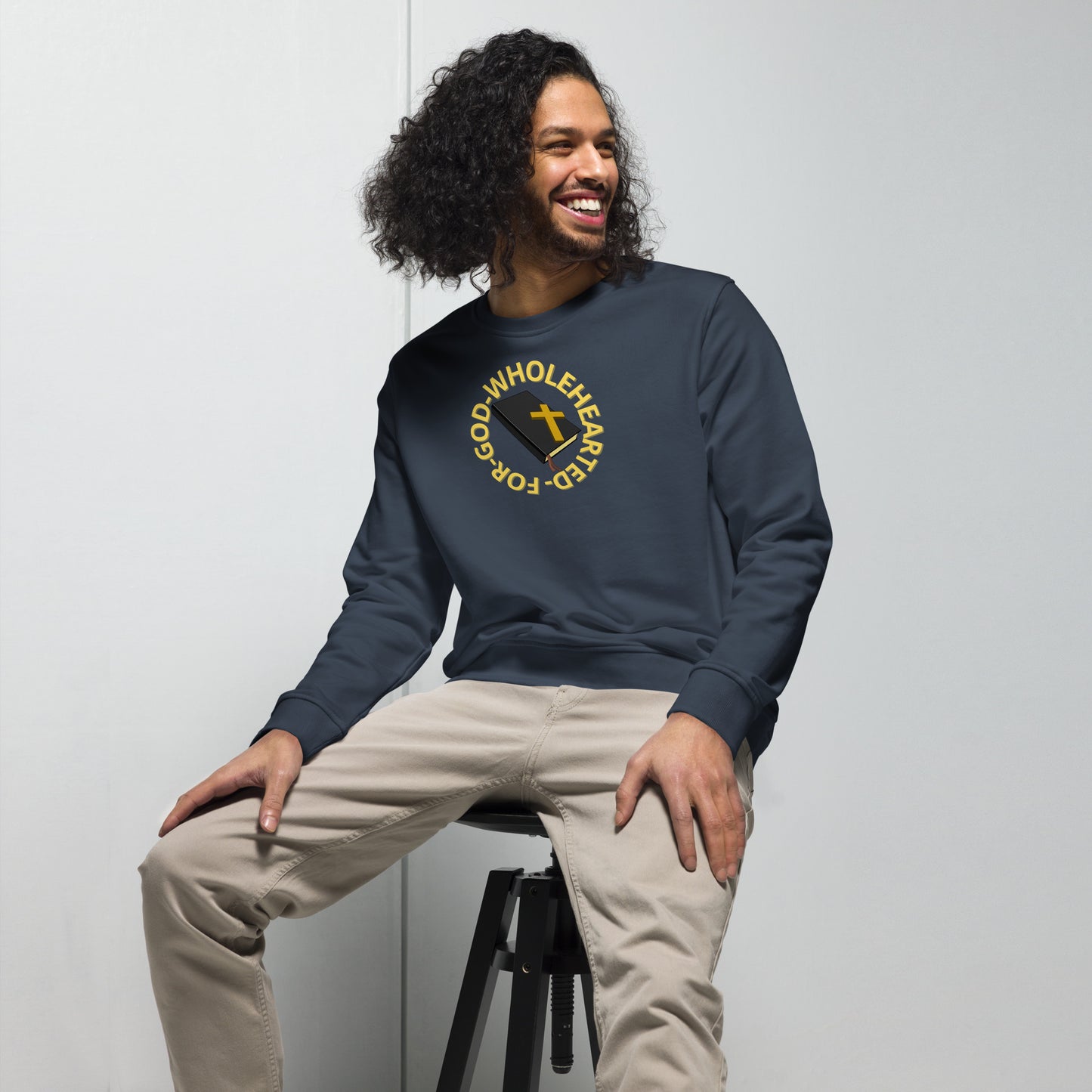 Wholehearted for God men's sweatshirt