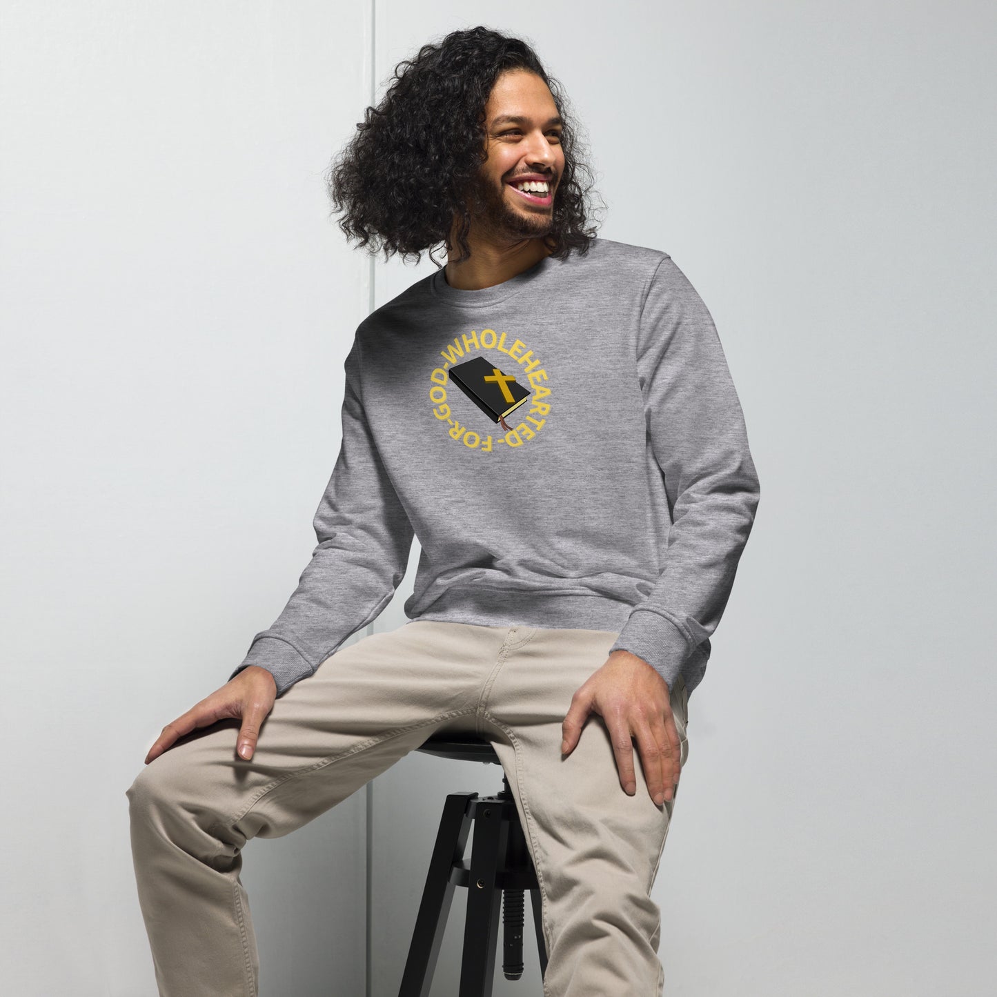 Wholehearted for God men's sweatshirt