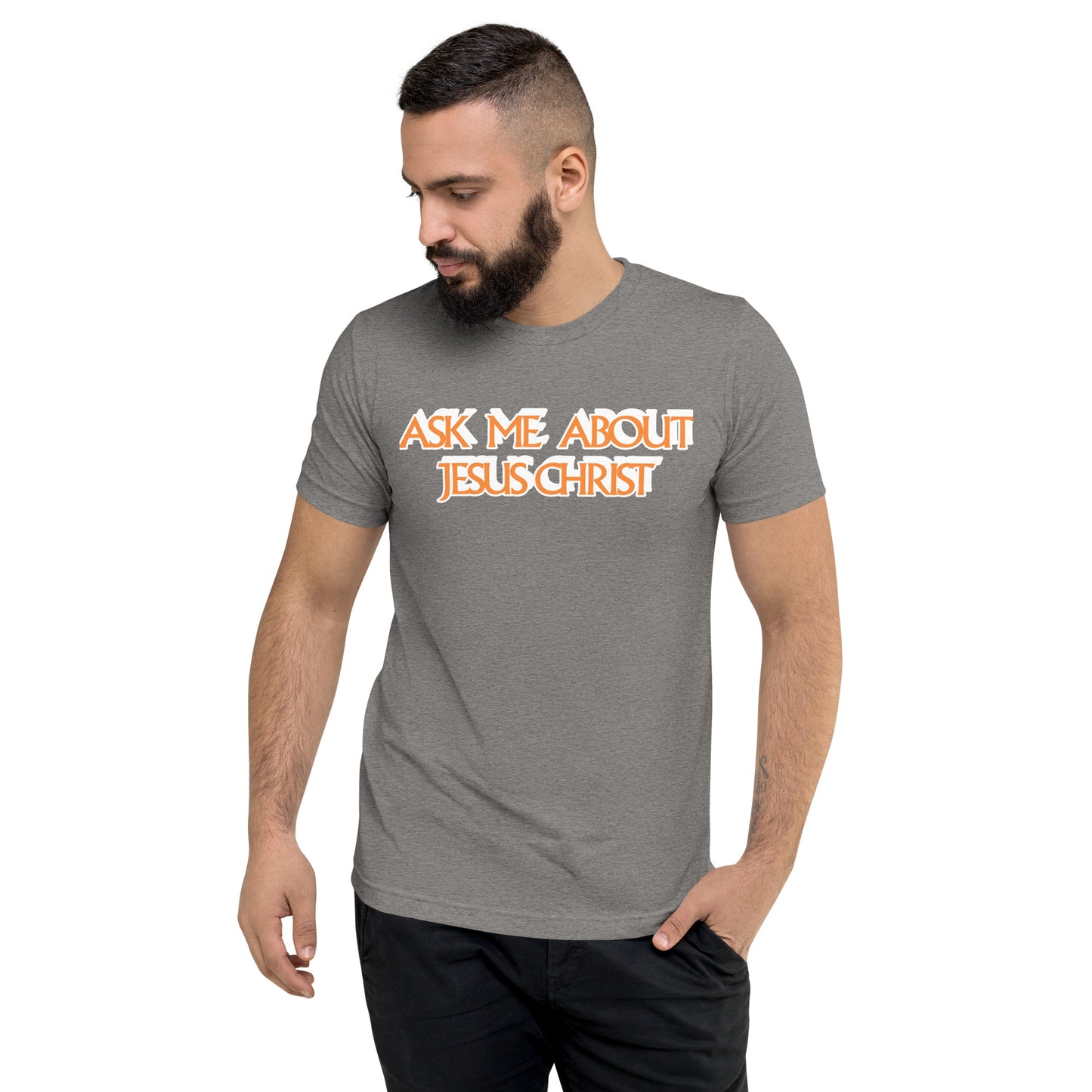 Ask Me About Jesus Christ - Short sleeve t-shirt