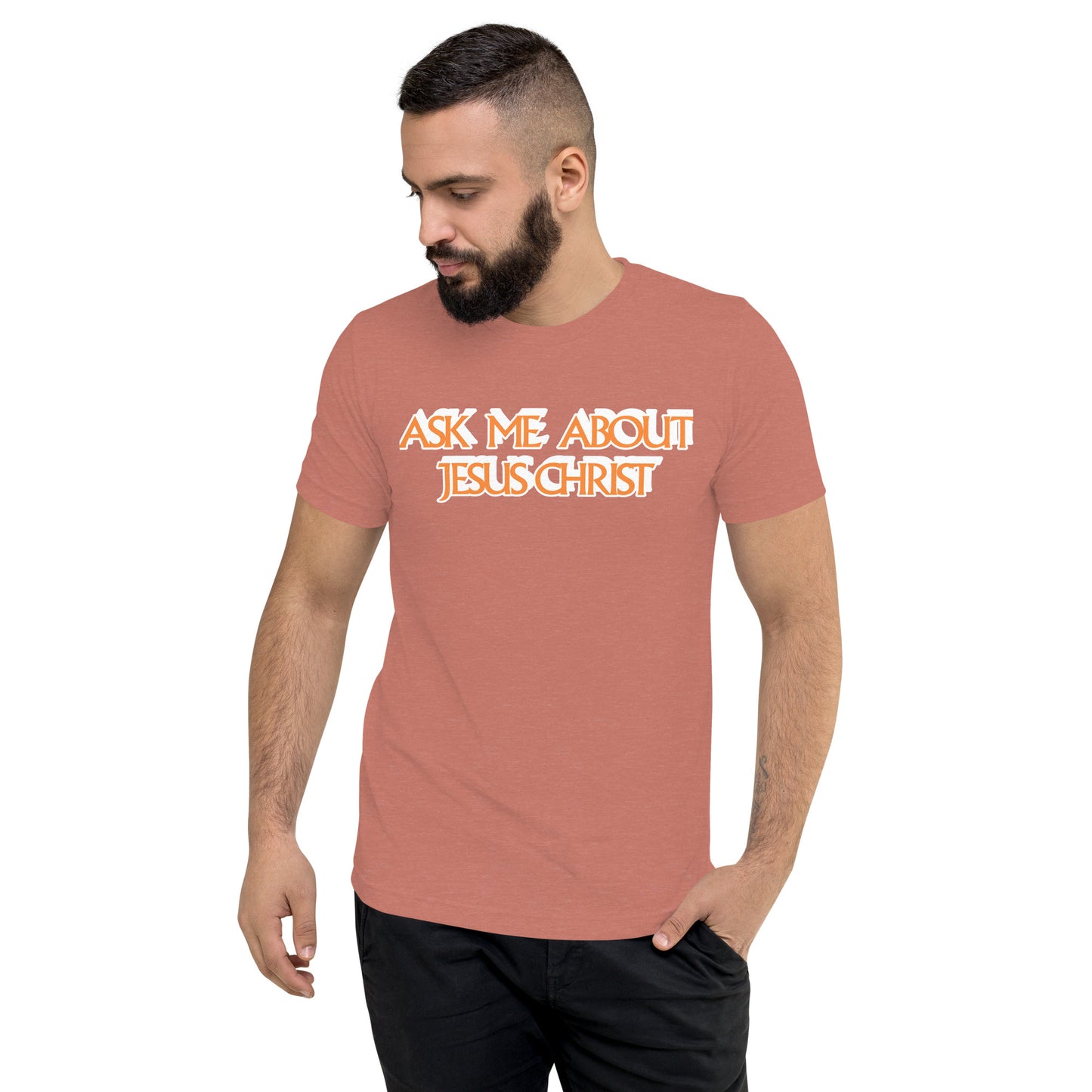 Ask Me About Jesus Christ - Short sleeve t-shirt