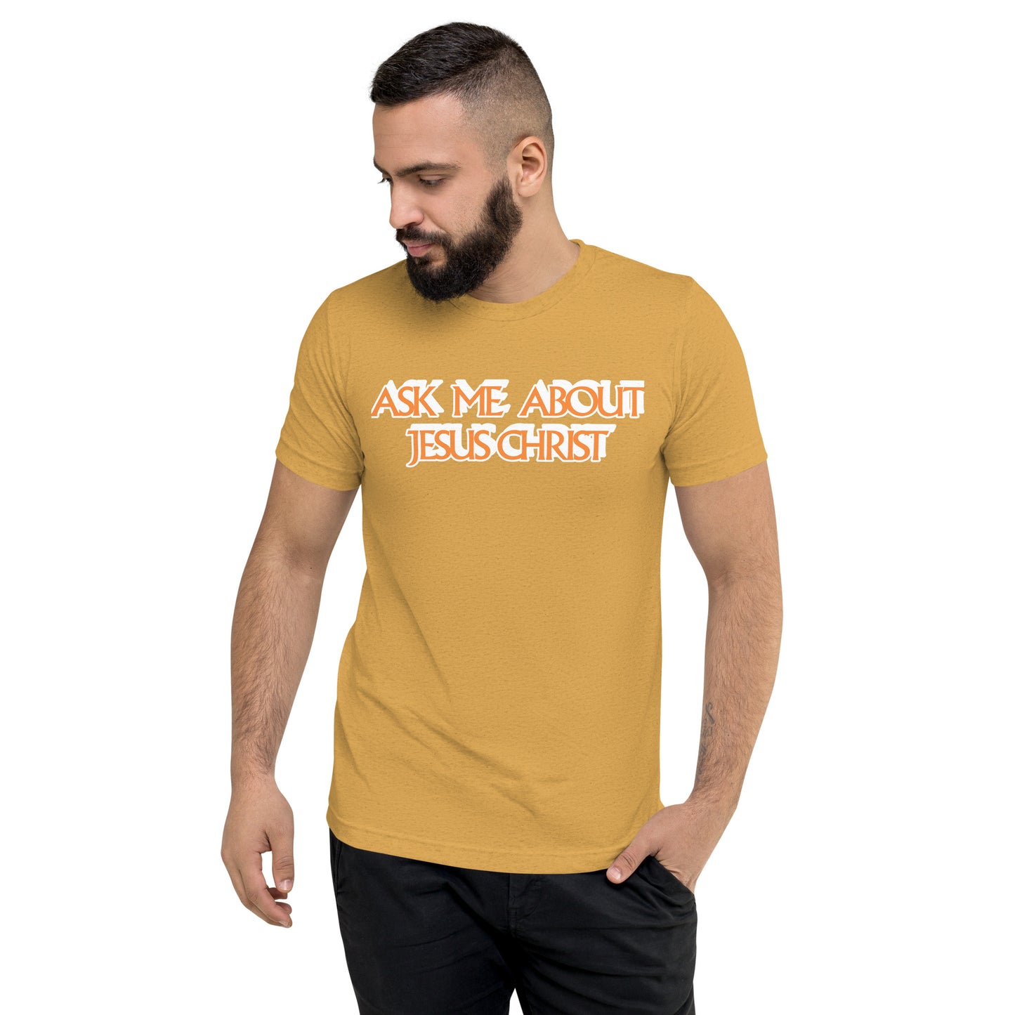 Ask Me About Jesus Christ - Short sleeve t-shirt